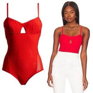HAH Under the Wire Bodysuit in Blood Orange NWT small